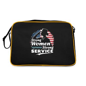 Honor Veterans Day with Patriotism and Military - Retro Tasche - Schwarz/Gold - Hinten