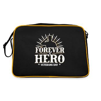 Honor Veterans Day with Patriotism and Military - Retro Tasche - Schwarz/Gold - Hinten