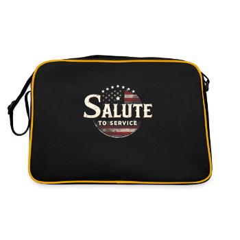 Honor Veterans Day with Patriotism and Military - Retro Tasche - Schwarz/Gold - Hinten