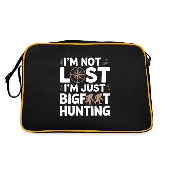 Bigfoot Believer Sasquatch Cryptid Forest Creature - Retro Bag - black/gold - Back