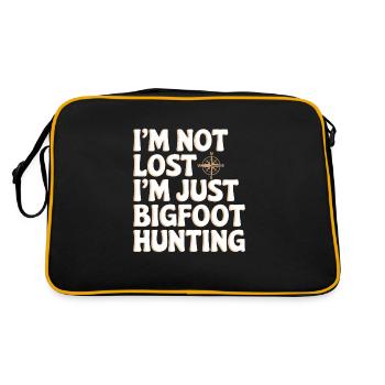 Bigfoot Believer Sasquatch Cryptid Forest Creature - Retro Bag - black/gold - Back