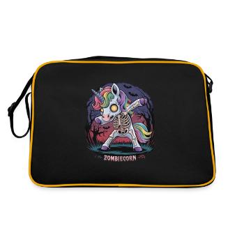Zombiecorn für Anti Einhorn Fans - Retro Tasche - Schwarz/Gold - Hinten