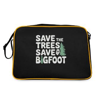 Bigfoot Believer Sasquatch Cryptid Forest Creature - Retro Bag - black/gold - Back