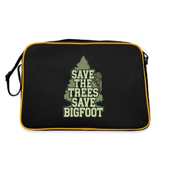 Bigfoot Believer Sasquatch Cryptid Forest Creature - Retro Bag - black/gold - Back