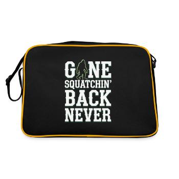 Bigfoot Believer Sasquatch Cryptid Forest Creature - Retro Tasche - Schwarz/Gold - Hinten