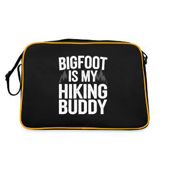 Bigfoot Believer Sasquatch Cryptid Forest Creature - Retro Bag - black/gold - Back