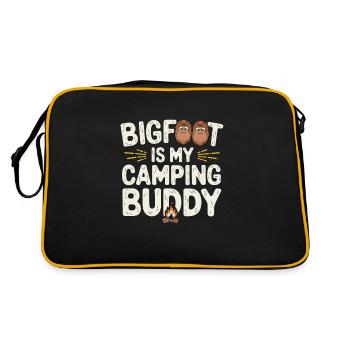 Bigfoot Believer Sasquatch Cryptid Forest Creature - Retro Bag - black/gold - Back