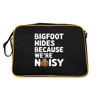 Bigfoot Believer Sasquatch Cryptid Forest Creature - Retro Bag - black/gold - Back