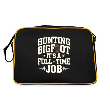 Bigfoot Believer Sasquatch Cryptid Forest Creature - Retro Bag - black/gold - Back