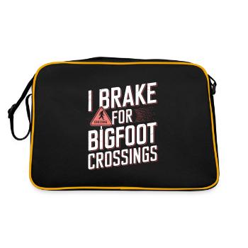 Bigfoot Believer Sasquatch Cryptid Forest Creature - Retro Tasche - Schwarz/Gold - Hinten
