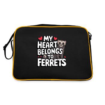 Propriétaire de furet, Amateur de furets, Bonbons - Sac Retro - noir/or - Dos