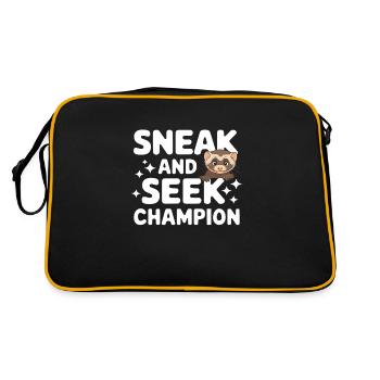 Propriétaire de furet, Amateur de furets, Bonbons - Sac Retro - noir/or - Dos