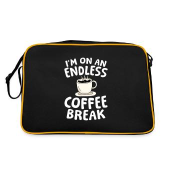 Rente Ruhestand I'm On An Endless Coffee Break - Retro Tasche - Schwarz/Gold - Hinten