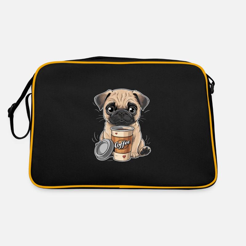 Mops Hundehalter Mops Liebe Kaffee Retro Tasche