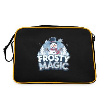 Frostiges Winterwunderland Urlaubssaison - Retro Tasche - Schwarz/Gold - Hinten