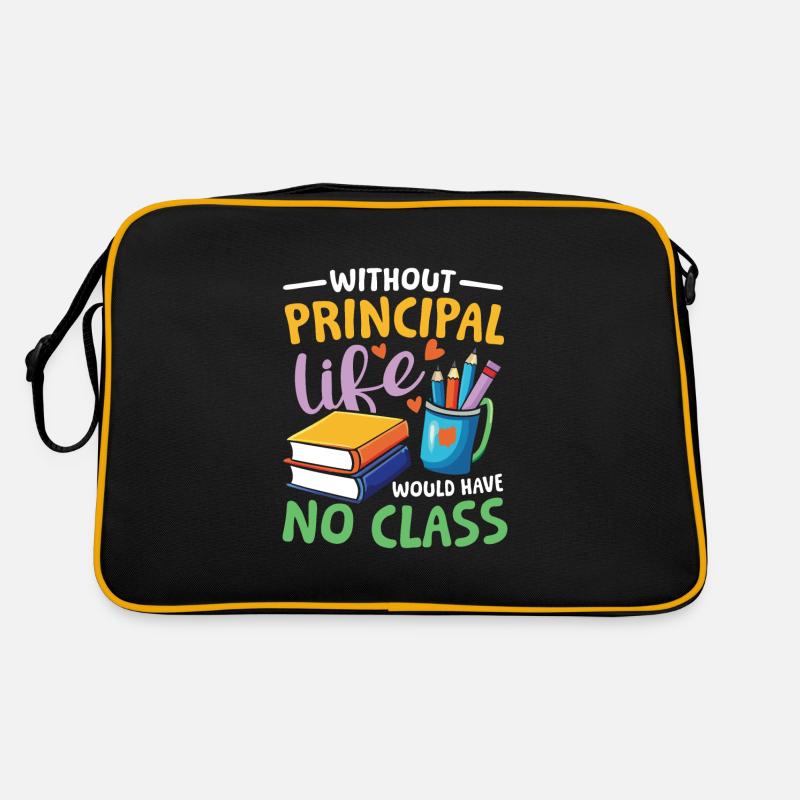 Without principals life would have no class - Retro Tasche - Schwarz/Gold
