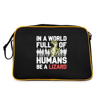 Lézard Peuple Reptile Conspiration Et Secret - Sac Retro - noir/or - Dos