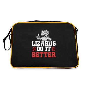 Lézard Peuple Reptile Conspiration Et Secret - Sac Retro - noir/or - Dos