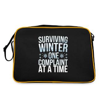 Winter-grumpy-cold-weather-complaints - Retro Bag - black/gold - Back