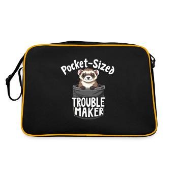 Propriétaire de furet, Amateur de furets, Bonbons - Sac Retro - noir/or - Dos