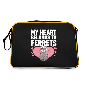 Propriétaire de furet, Amateur de furets, Bonbons - Sac Retro - noir/or - Dos