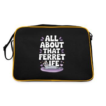 Propriétaire de furet, Amateur de furets, Bonbons - Sac Retro - noir/or - Dos