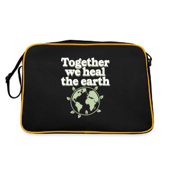 Optimisme climatique, Jour de la Terre, Durabilité - Sac Retro - noir/or - Dos