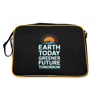 Optimisme climatique, Jour de la Terre, Durabilité - Sac Retro - noir/or - Dos