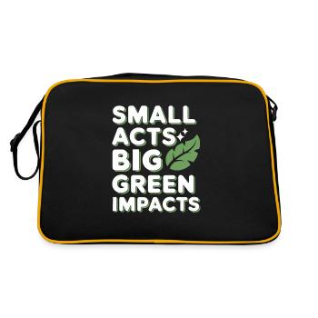 Optimisme climatique, Jour de la Terre, Durabilité - Sac Retro - noir/or - Dos