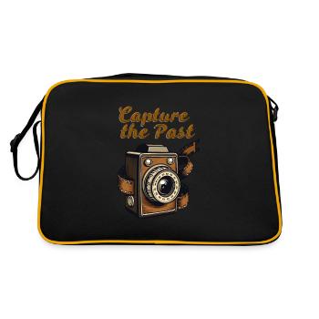 Vintage Kamera Capture The Past für Fotograf - Retro Tasche - Schwarz/Gold - Hinten