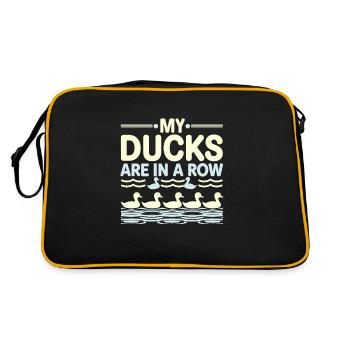 propriétaires de canards domestiques, amoureux des canards, - Sac Retro - noir/or - Dos