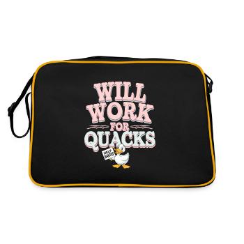 propriétaires de canards domestiques, amoureux des canards, - Sac Retro - noir/or - Dos