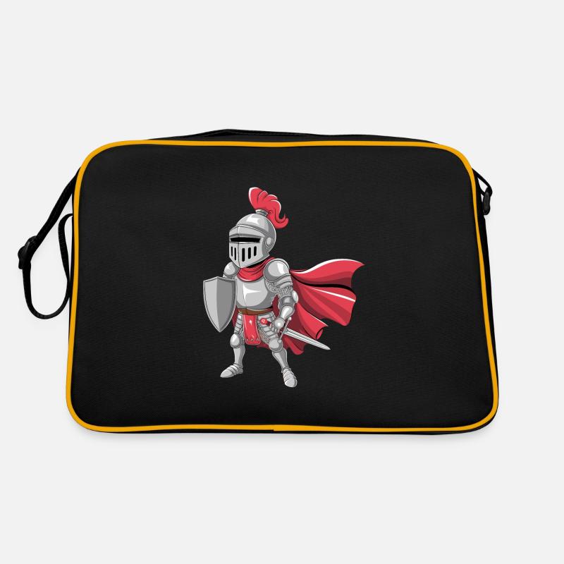 Freundlicher Ritter als Geburtstagsgeschenk Design - Retro Tasche - Schwarz/Gold