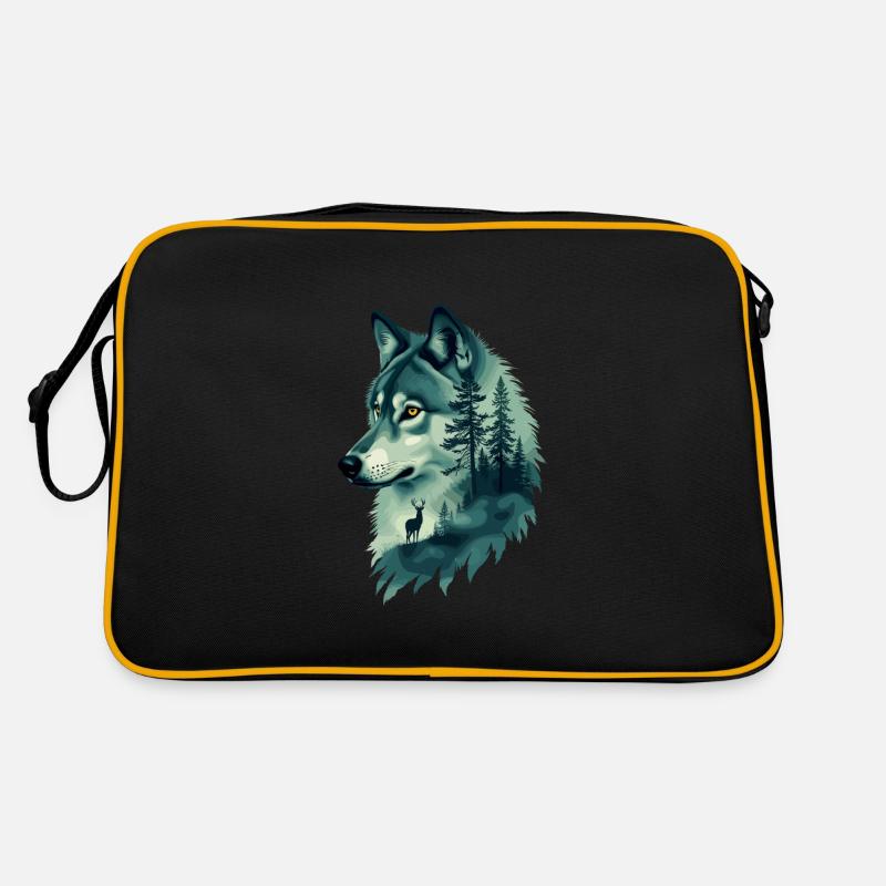 Majestic Wolf and Deer Nature Art Retro Bag