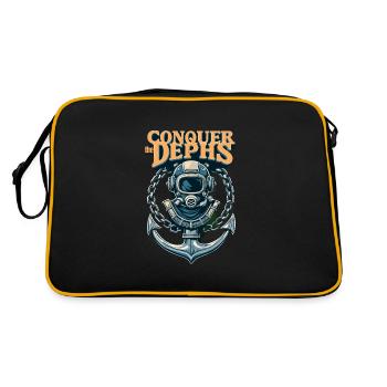 Conquer The Dephs - Retro Tasche - Schwarz/Gold - Hinten