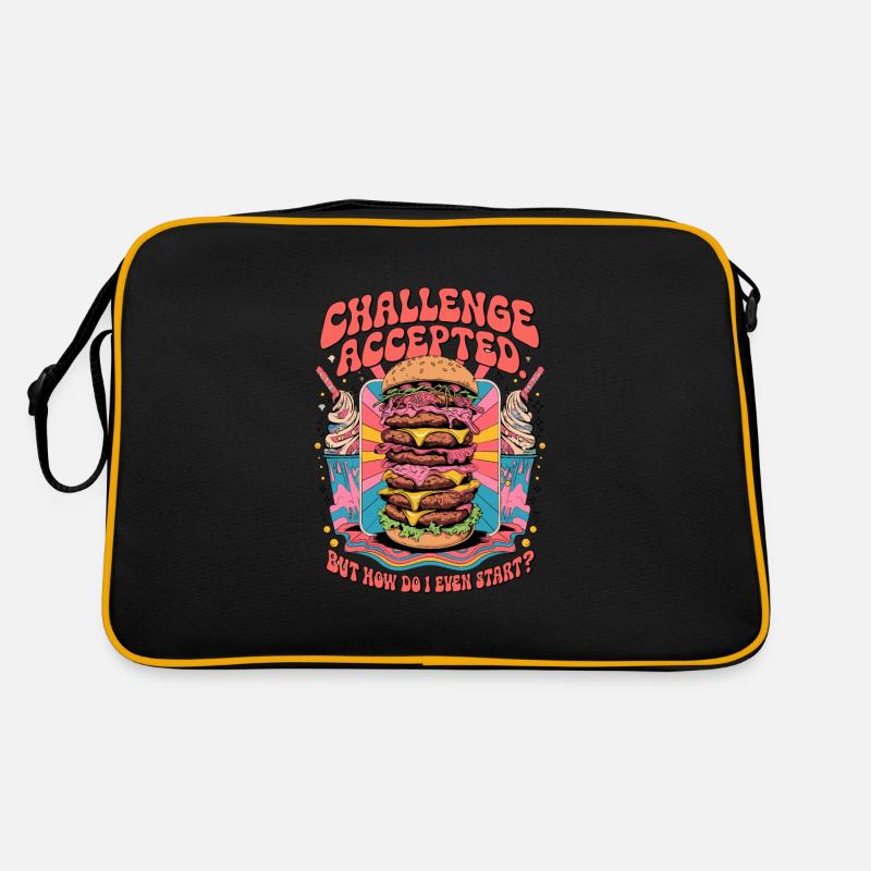 Burger Challenge Accepted Retro Tasche