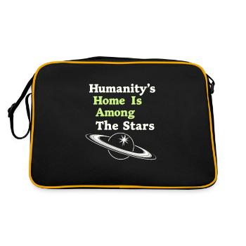 Space Exploration Cosmic Discovery - Retro Tasche - Schwarz/Gold - Hinten