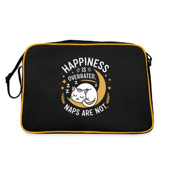 Katzenliebhaber, Dunkler Humor, Frecher, - Retro Tasche - Schwarz/Gold - Hinten