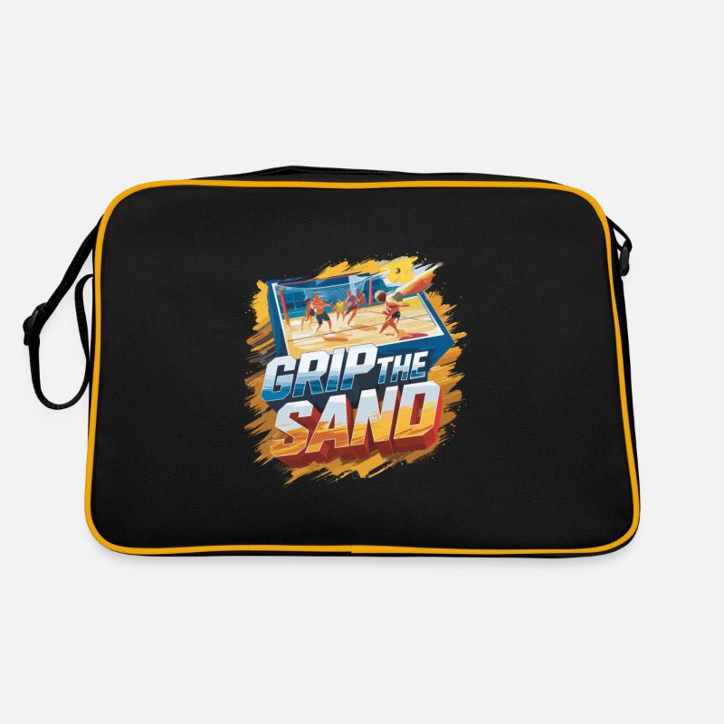 Beachvolleyball The Sand - Retro Tasche - Schwarz/Gold