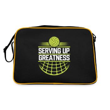 Joueur De Volley-ball Et Fan Spike Service - Sac Retro - noir/or - Dos