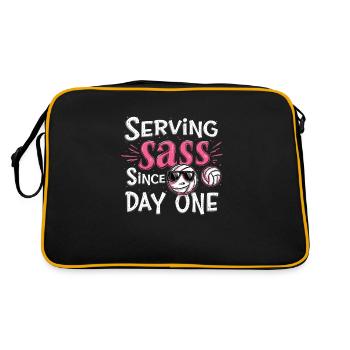 Joueur De Volley-ball Et Fan Spike Service - Sac Retro - noir/or - Dos