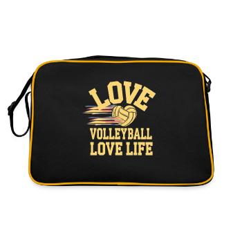 Joueur De Volley-ball Et Fan Spike Service - Sac Retro - noir/or - Dos