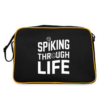 Joueur De Volley-ball Et Fan Spike Service - Sac Retro - noir/or - Dos