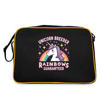 Licorne, éleveur, drôle, créature magique et - Sac Retro - noir/or - Dos