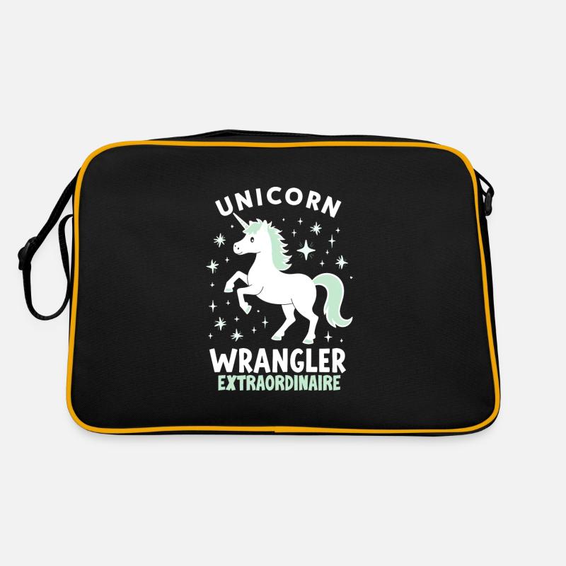 Licorne, éleveur, drôle, créature magique et Sac Retro