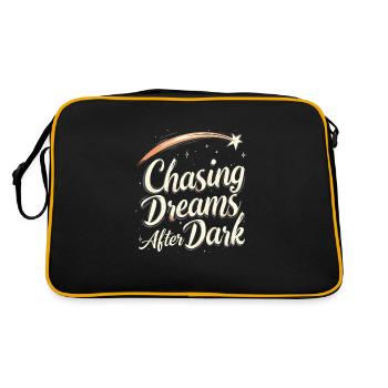 Funktioneller Sarkasmus-morgen Für Nachteulen - Retro Tasche - Schwarz/Gold - Hinten