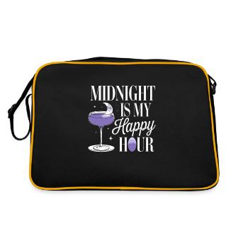 Funktioneller Sarkasmus-morgen Für Nachteulen - Retro Tasche - Schwarz/Gold - Hinten