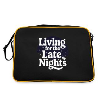 Funktioneller Sarkasmus-morgen Für Nachteulen - Retro Tasche - Schwarz/Gold - Hinten