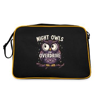Funktioneller Sarkasmus-morgen Für Nachteulen - Retro Tasche - Schwarz/Gold - Hinten