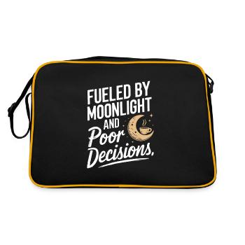 Funktioneller Sarkasmus-morgen Für Nachteulen - Retro Tasche - Schwarz/Gold - Hinten